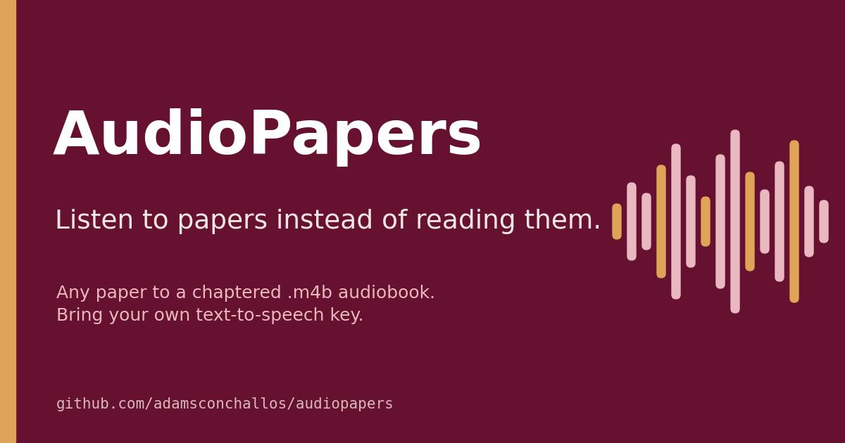 AudioPapers — Listen to Papers Instead of Reading Them